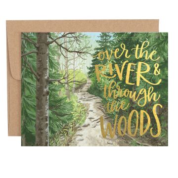 Through The Woods Landscape Holiday Greeting Card